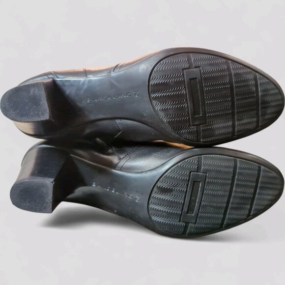 Bandolino Boots Womens size 10 Tall Black Cuffed Pirate Leather Fold Over Knee - Picture 12 of 13